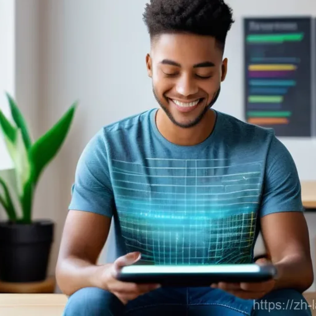 언어 교육에서의 양적 연구 방법 - **Prompt:** A diverse, casually dressed young adult (wearing a clean t-shirt and jeans) is seated at...