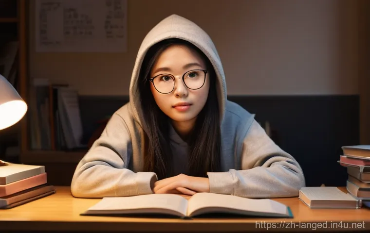 언어 교육에서의 표준화된 평가 - **Prompt 1: The Diligent Student Facing Traditional Exams**
    "A young East Asian woman, approxima...