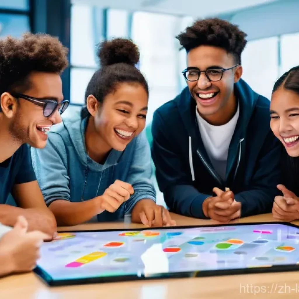 언어 교육학에서의 문법 교육 - **Prompt:** A group of diverse young adults (approximately 16-22 years old) are enthusiastically eng...