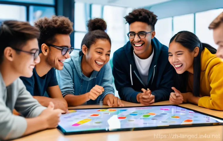 언어 교육학에서의 문법 교육 - **Prompt:** A group of diverse young adults (approximately 16-22 years old) are enthusiastically eng...